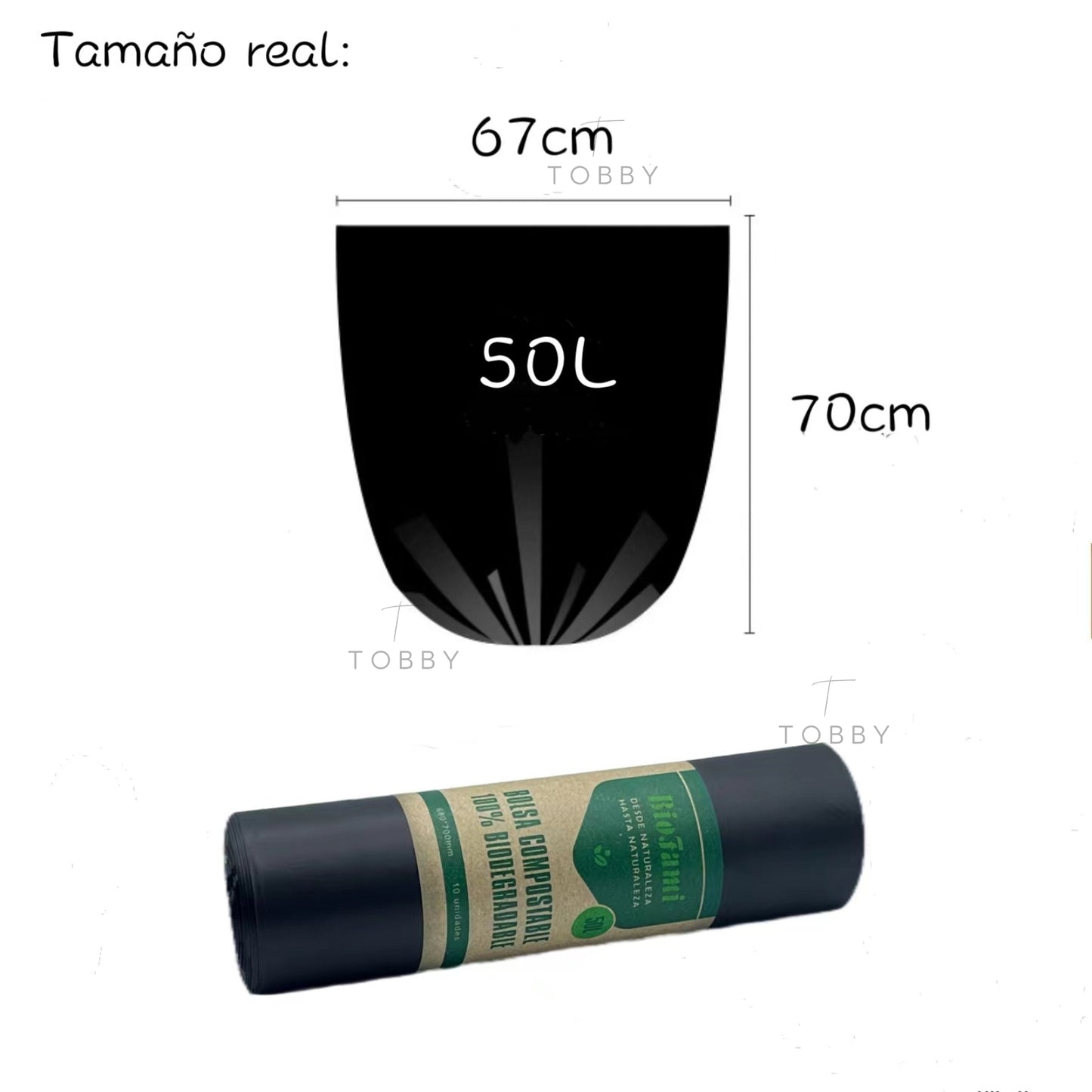 100% Bolsas Compostables Basura (180 Bolsas) - PREMIUM