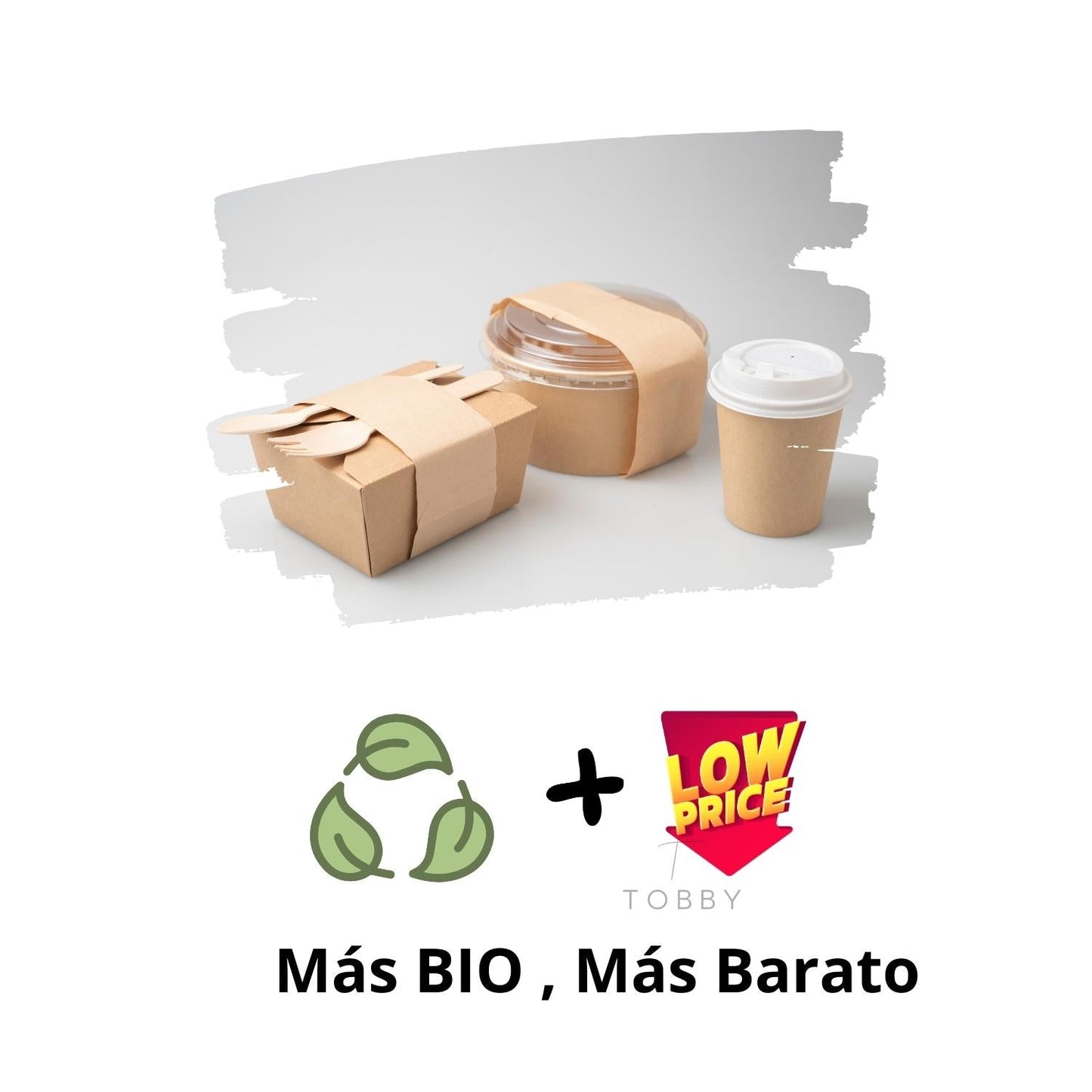 Ensaladera Cuadrada de Papel Kraft CON TAPA - Alto Atractivo, Especial para Postres (300 uds.)