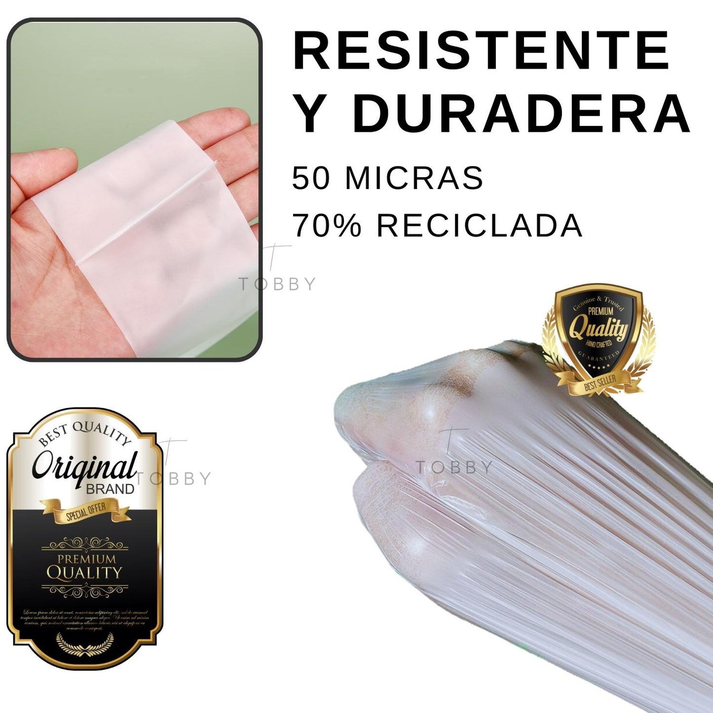 Bolsas Plastico Camiseta 70% Reciclada (PACK AHORRO) - Blanco