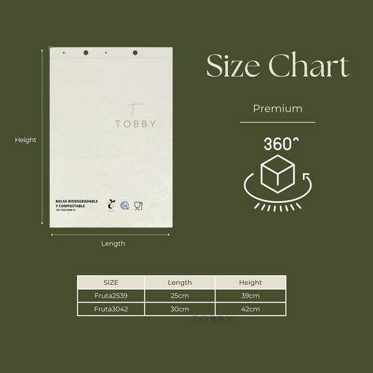 100% BIO Bolsas Autoservicio Fruteria en Bloque