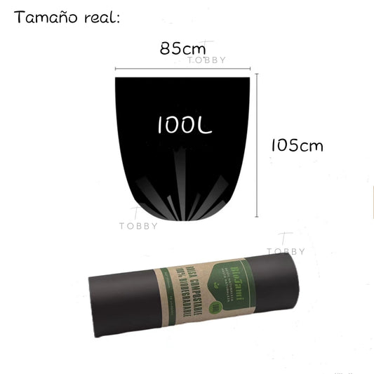100% Bolsas Compostables Basura (180 Bolsas) - PREMIUM