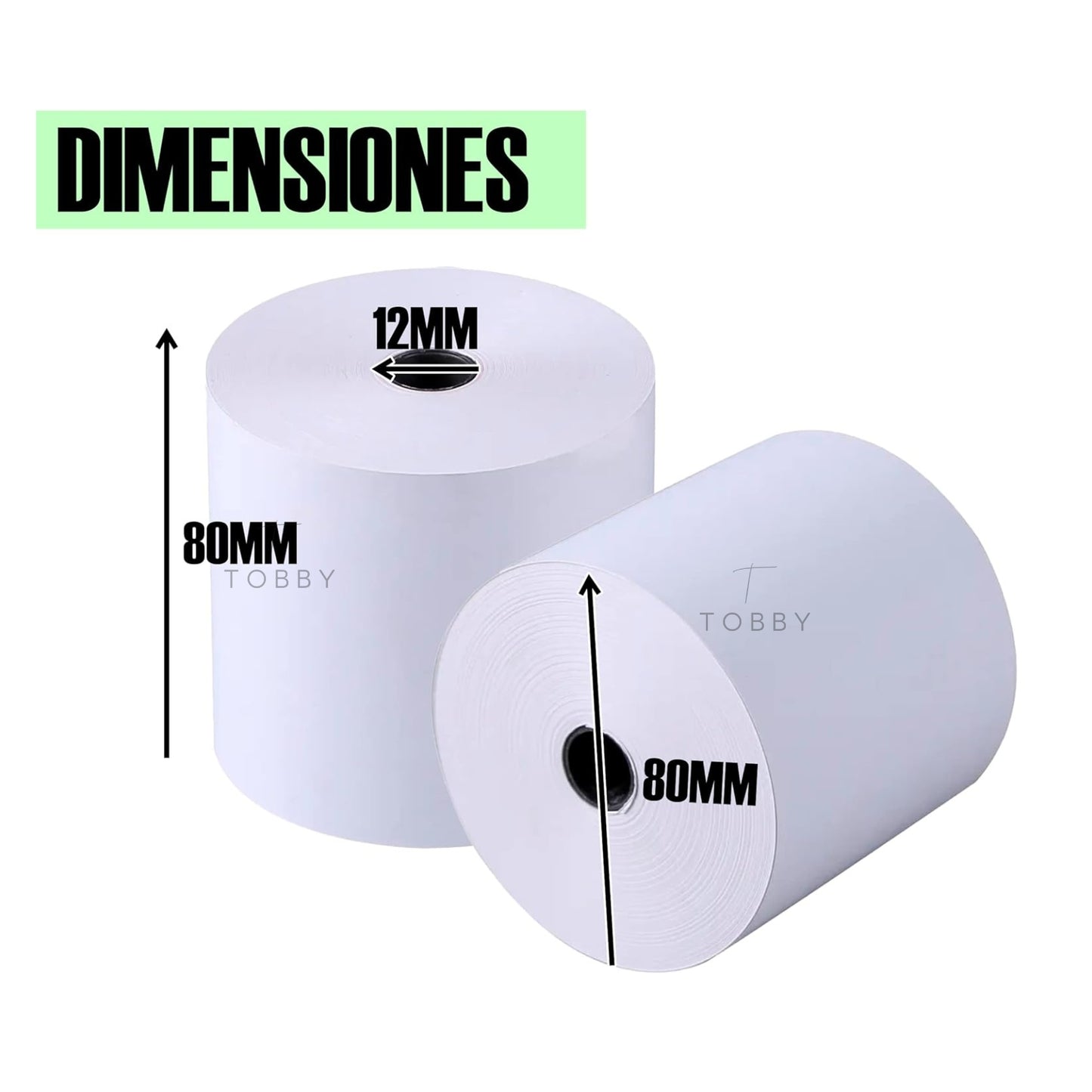 Papel Termico 80x80mm (50 Rollos)
