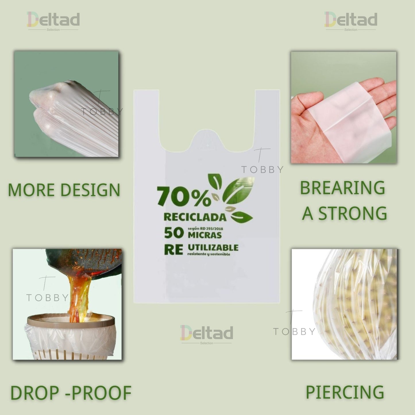 Bolsas Plastico Camiseta 70% Reciclada (2kg) - PREMIUM