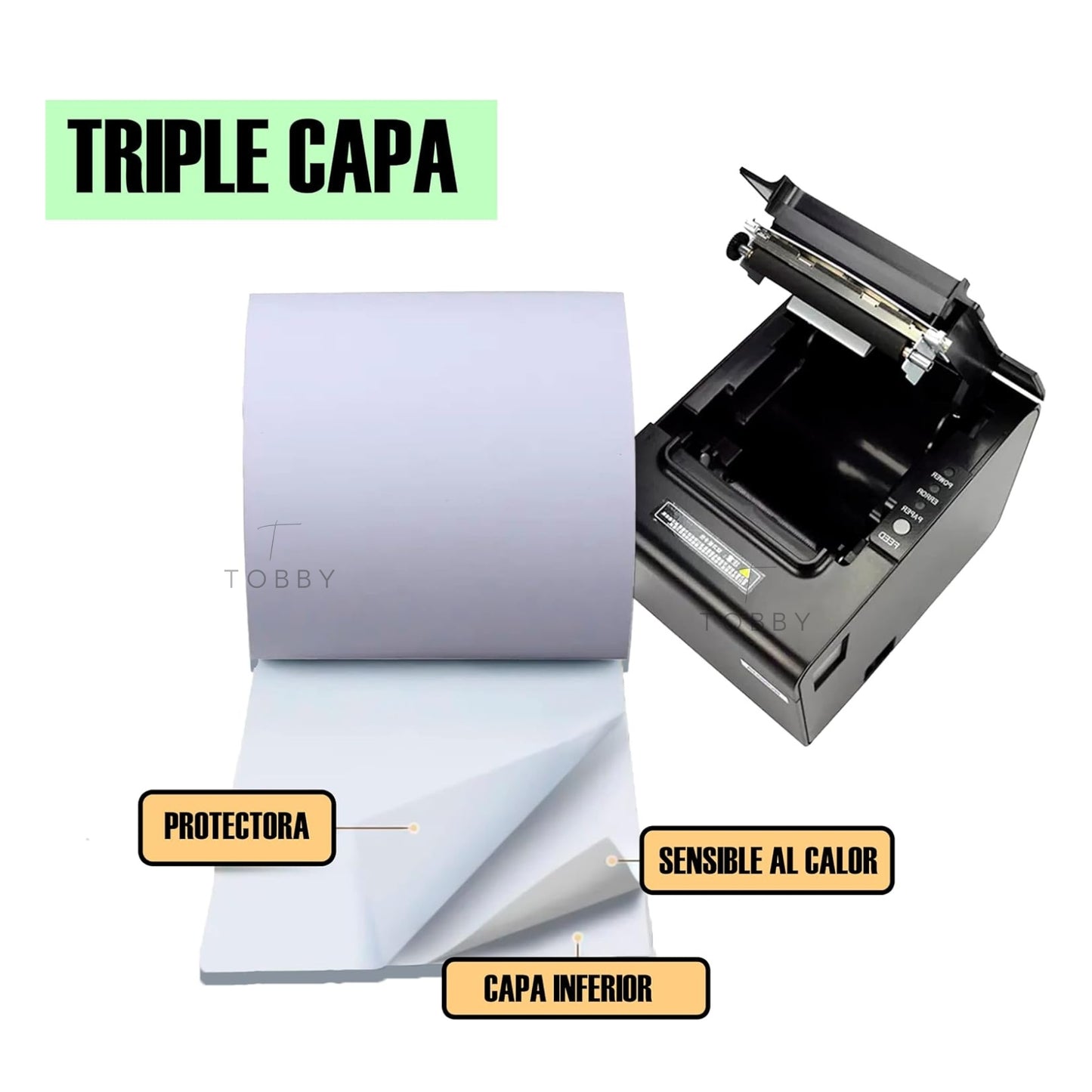 Papel Termico 80x80mm (50 Rollos)