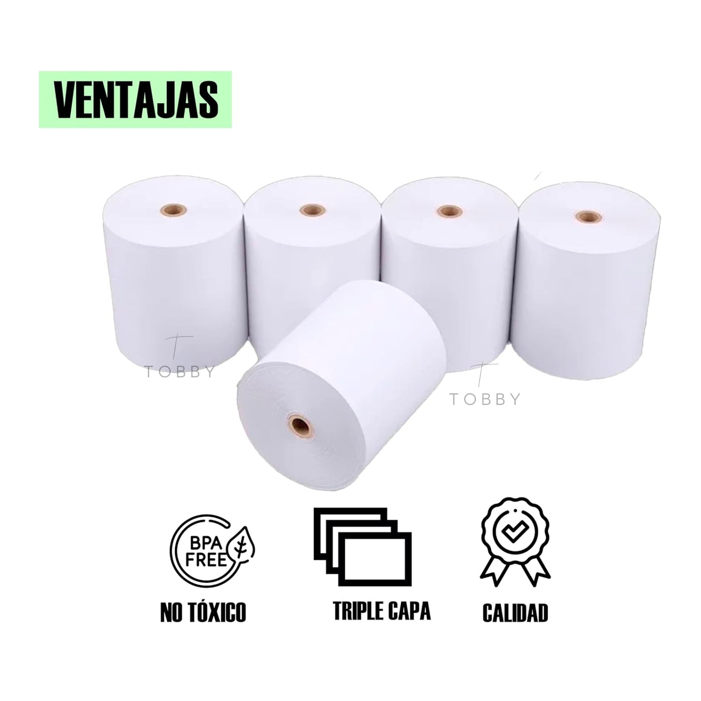 Papel Termico 80x80mm (50 Rollos)