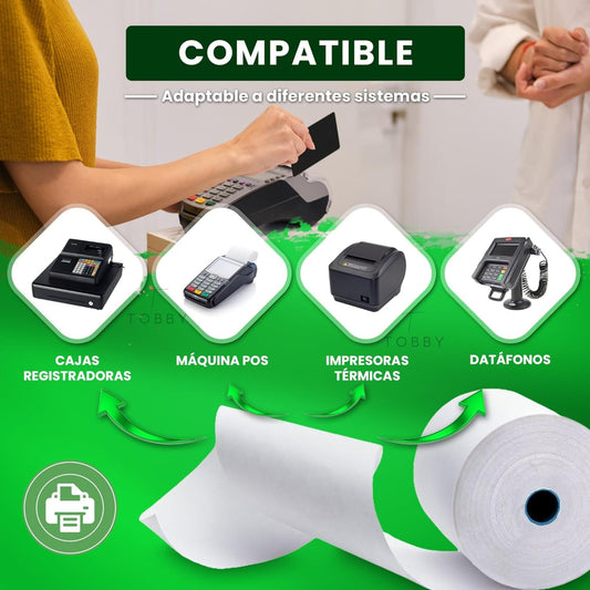 Papel Termico 80x80mm (50 Rollos)