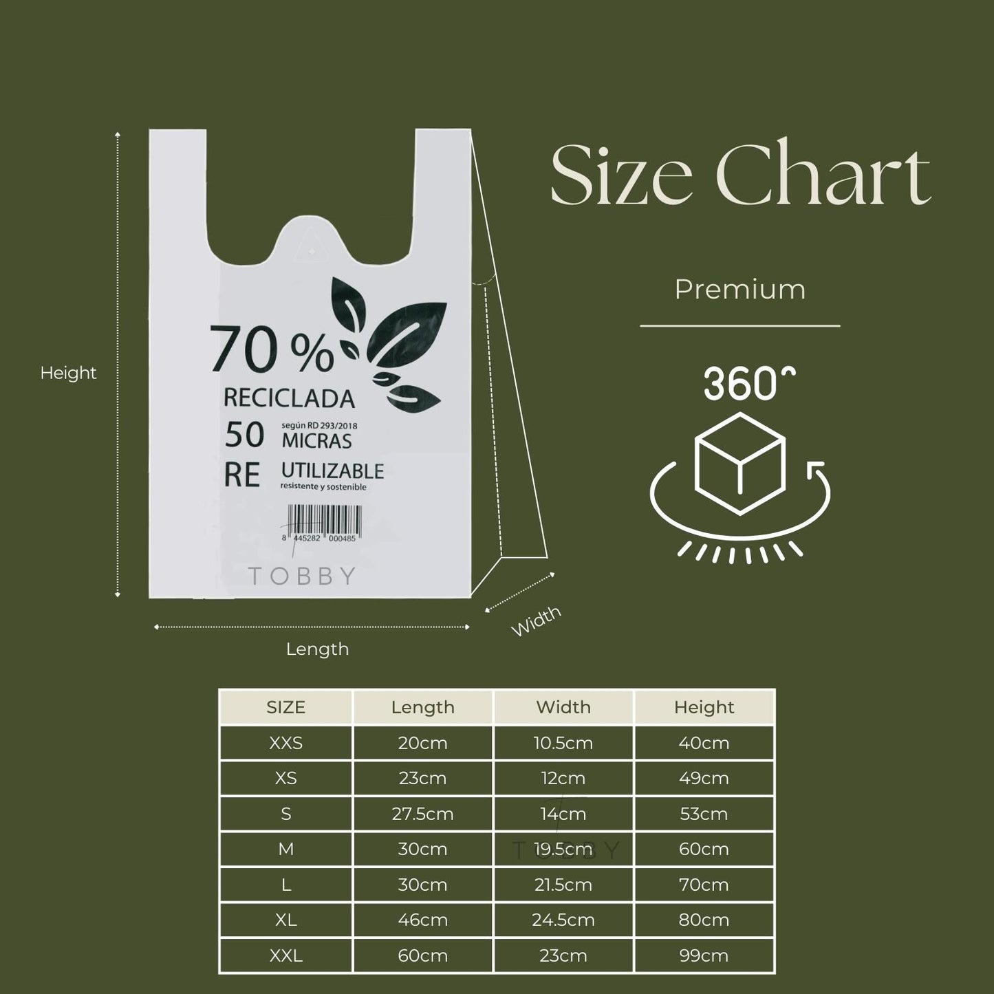 Bolsas Plastico Camiseta 70% Reciclada (PACK AHORRO) - Blanco