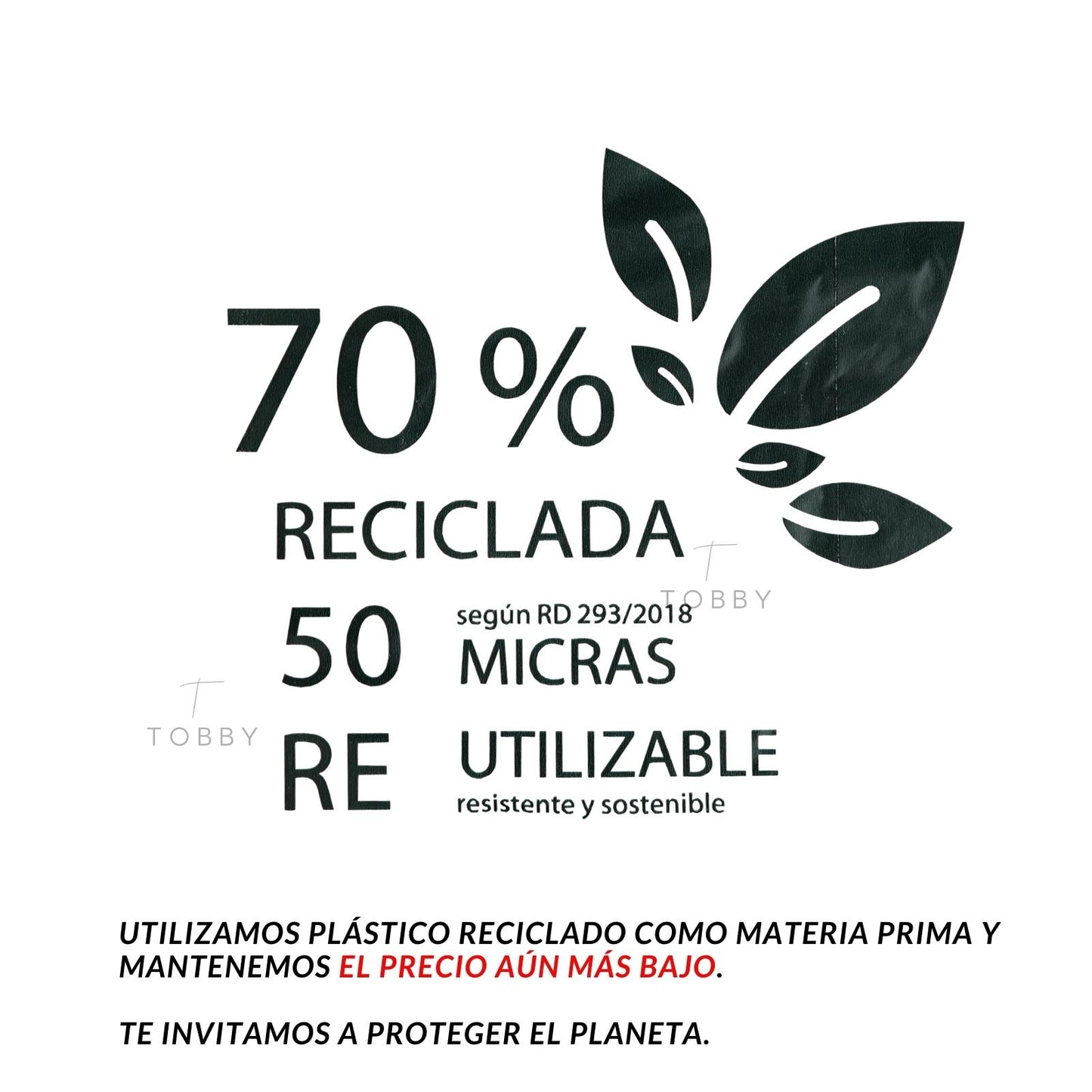 Bolsas Plastico Camiseta 70% Reciclada (770 Bolsas.) - VERDE