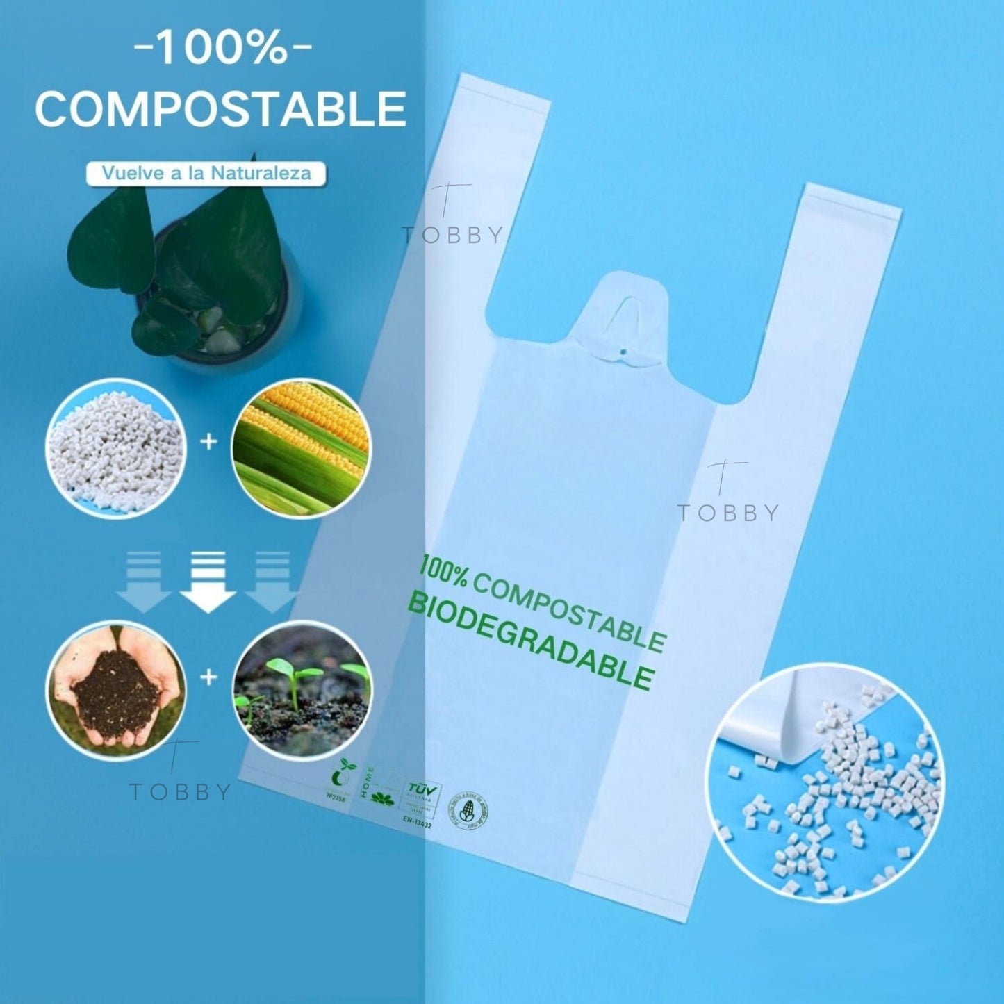 100% Bolsas Compostables 1000uds.- PREMIUM