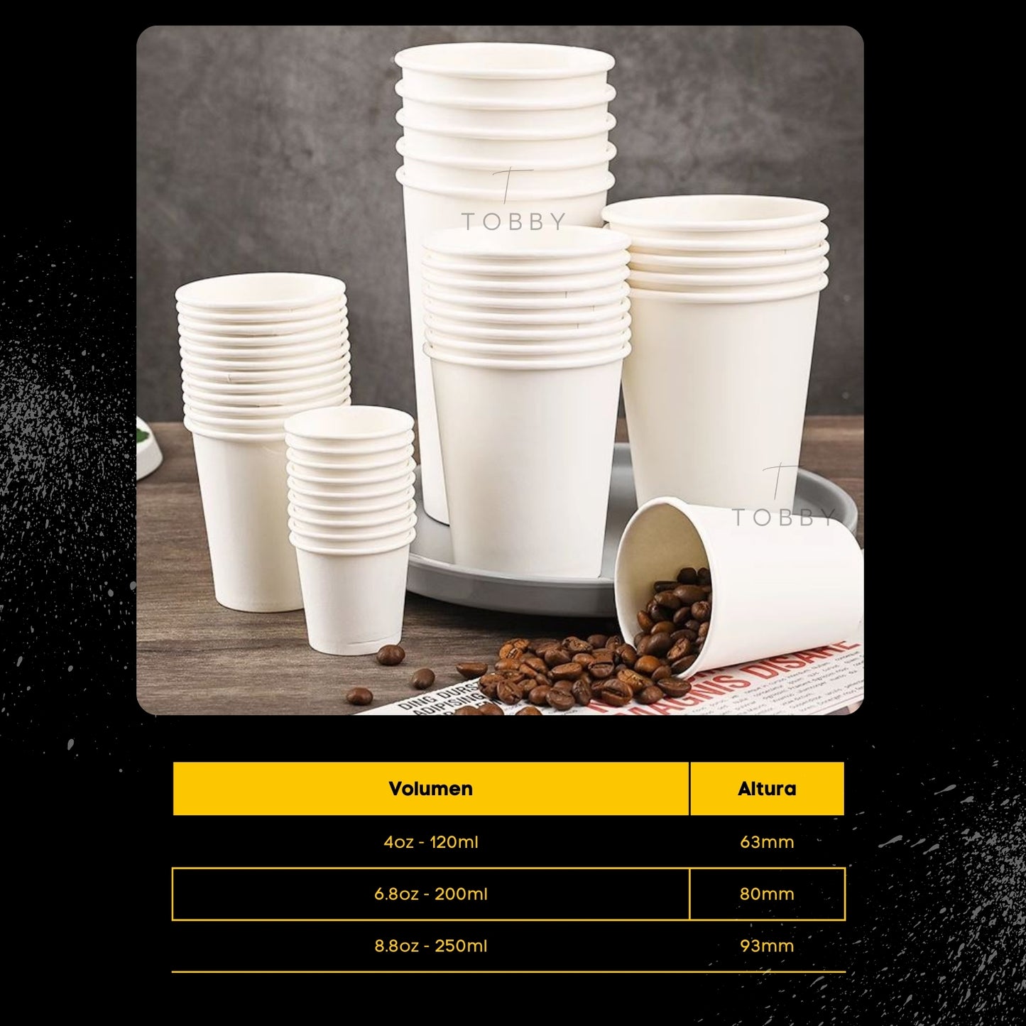 Vasos de Cartón Para Llevar CON TAPA (1000 uds.)