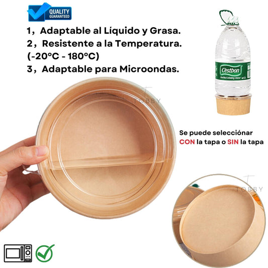 Ensalada de Papel Kraft CON Tapa PP