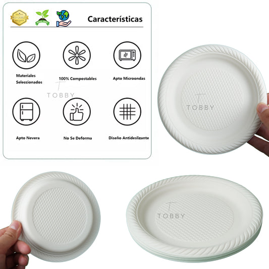 Platos Desechable 100% Biodegradable