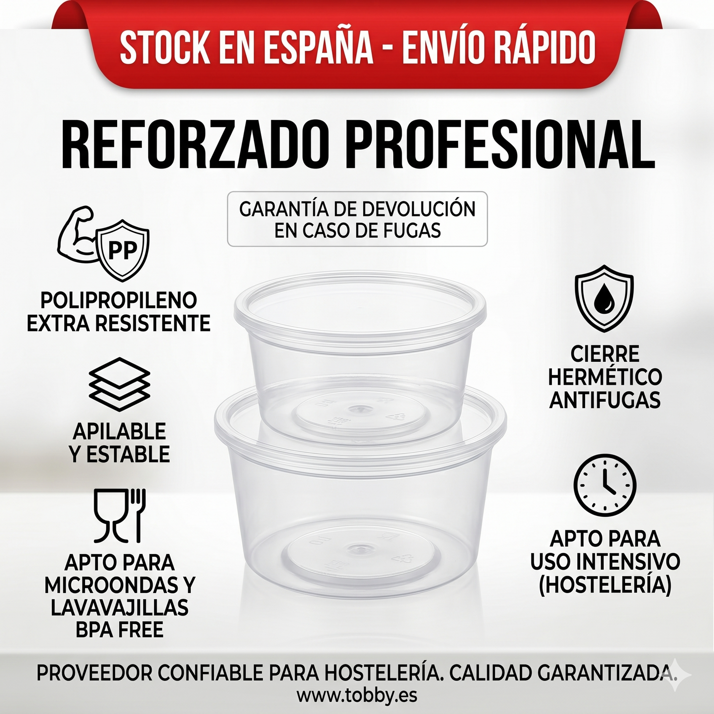 Salseros de Plástico PP con Tapa Bisagrada