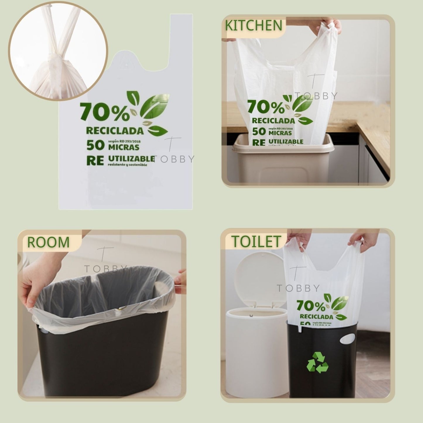 70% Recycled T-shirt Plastic Bags (2kg) - PREMIUM 