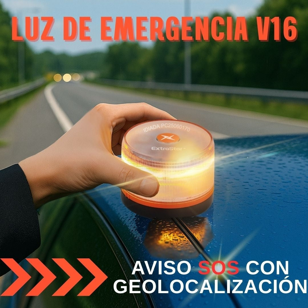 Luz de emergencia para coche, baliza V16, Homologada DGT 2026