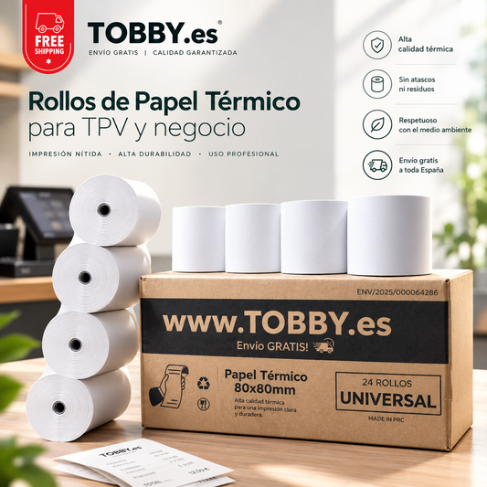 Papel Termico 80x80mm (24 Rollos)