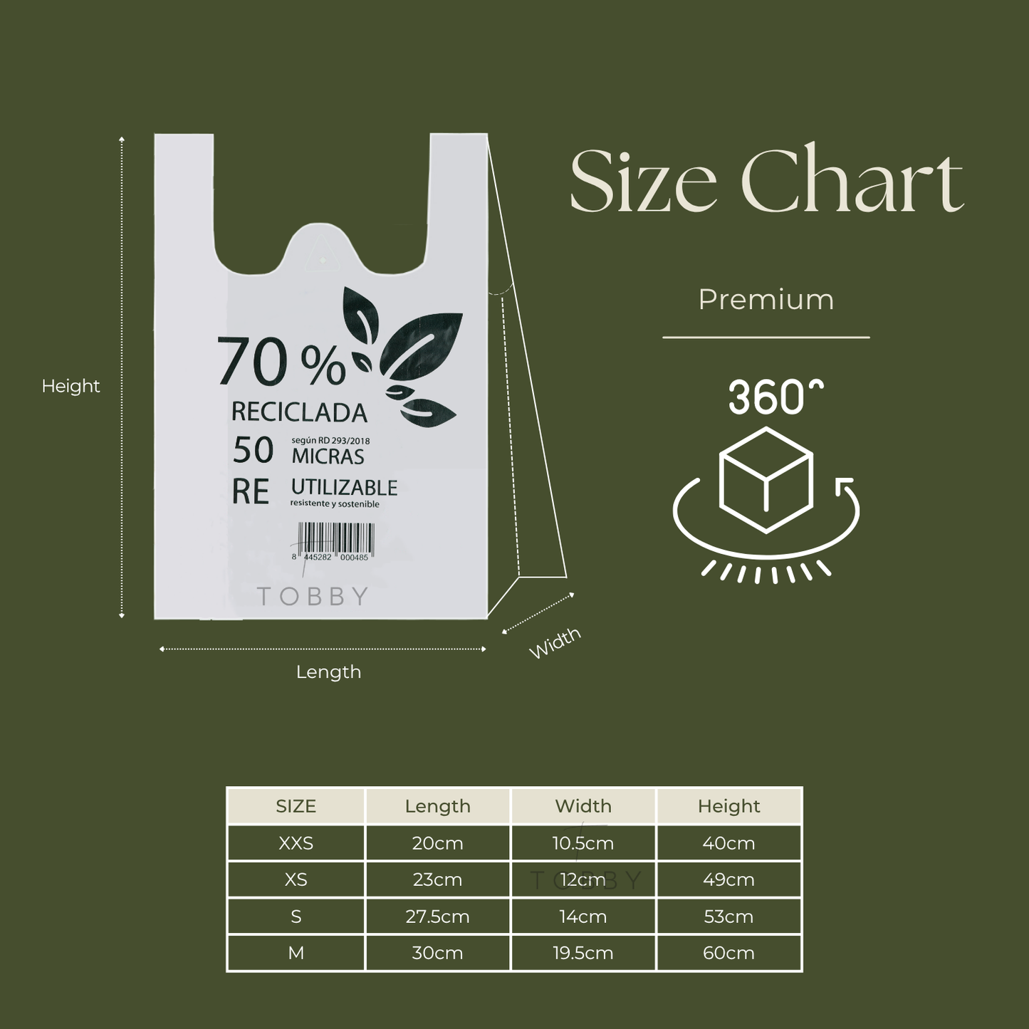Bolsas Plastico Camiseta 70% Reciclada (PACK AHORRO) - Blanco