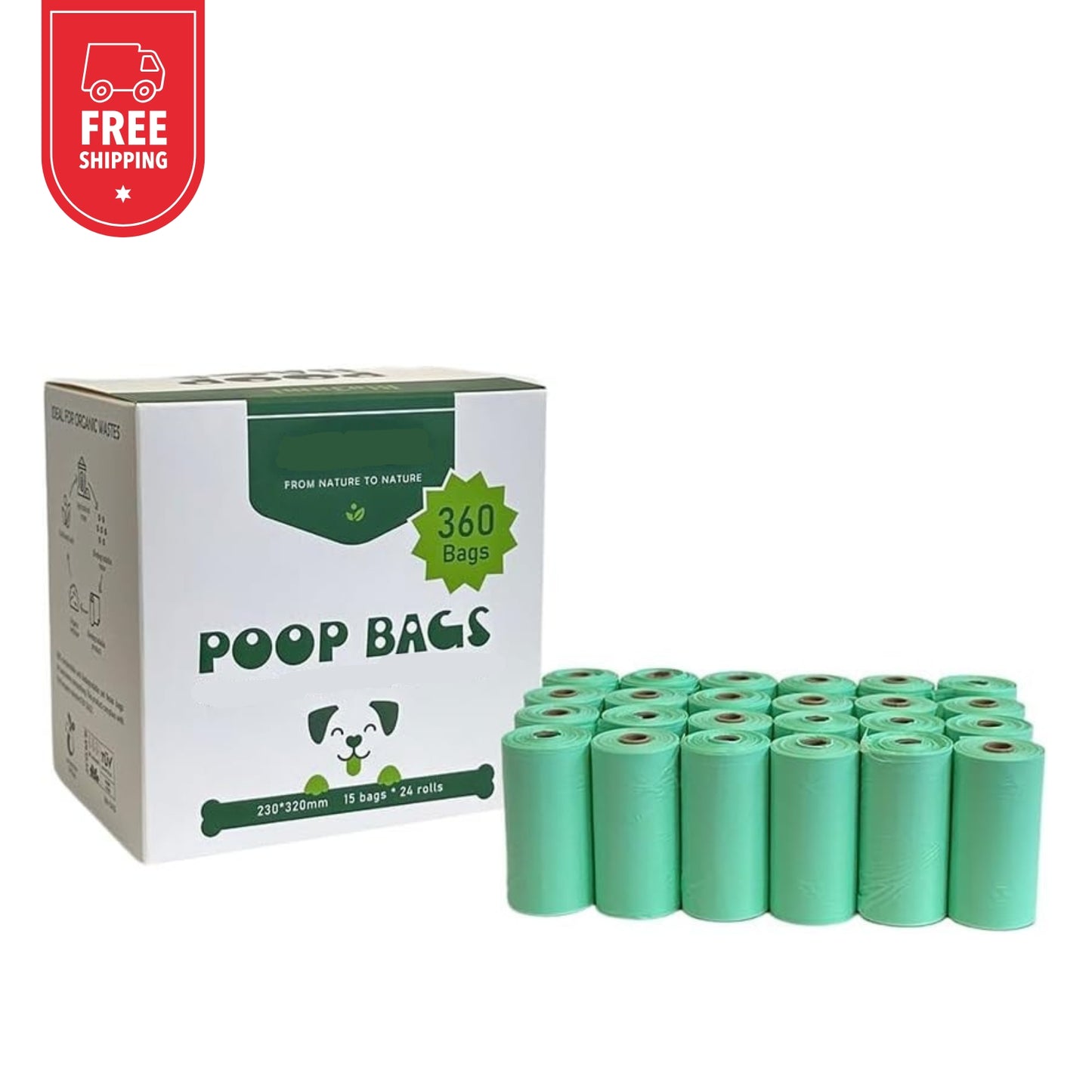 100% BIO Bolsas Recogida Excrementos Perro Compostable