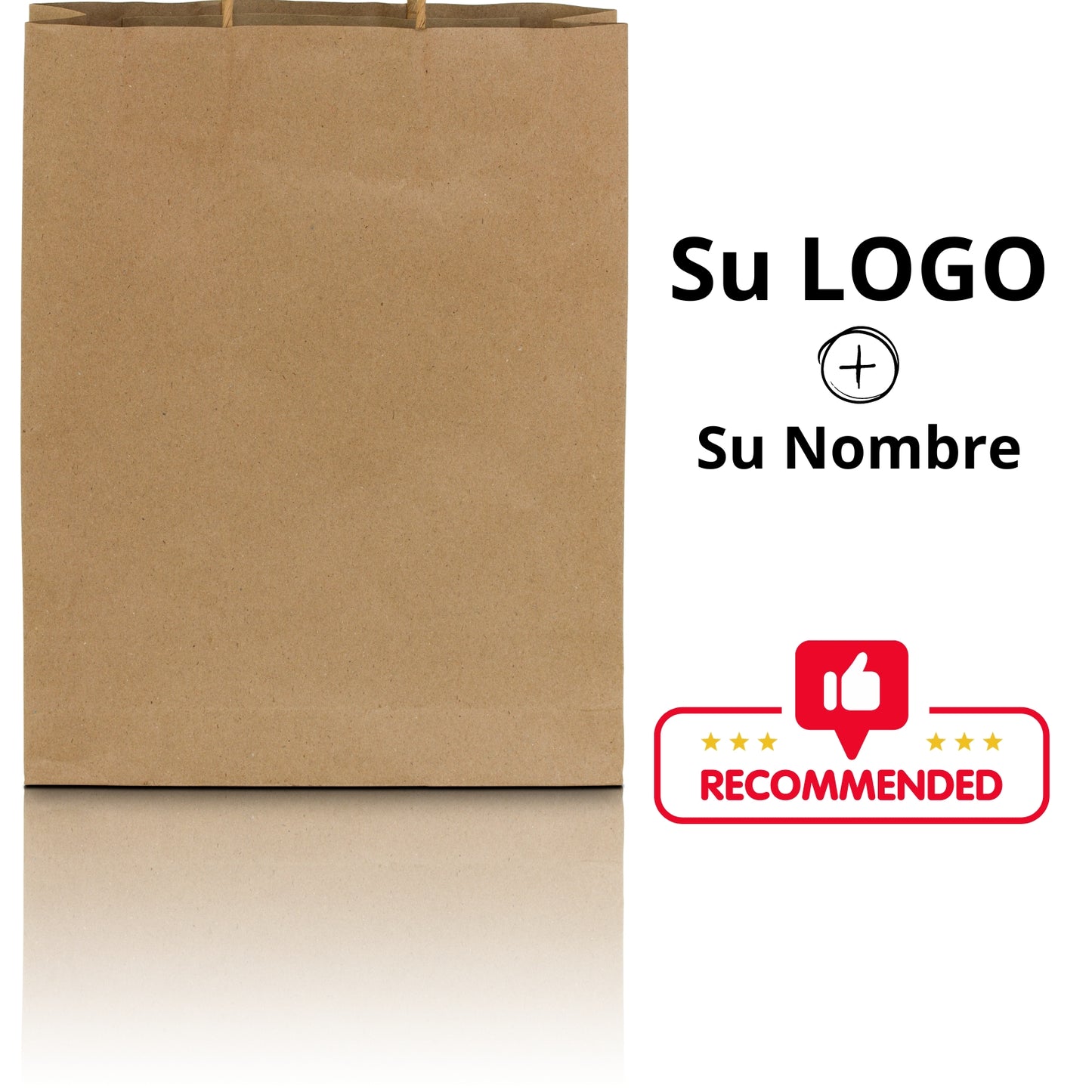 Bolsas de Papel con Asa Plana 80g - Imprimir su LOGO