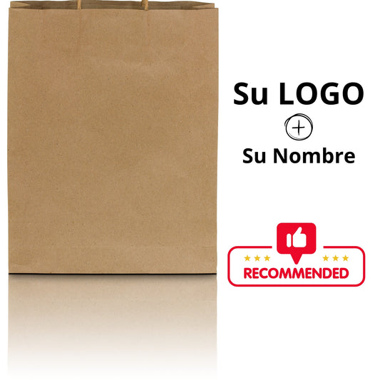 Bolsas de Papel con Asa Plana 80g - Imprimir su LOGO