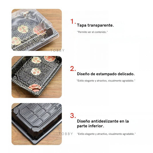 Envases para sushi serie W con tapa transparente